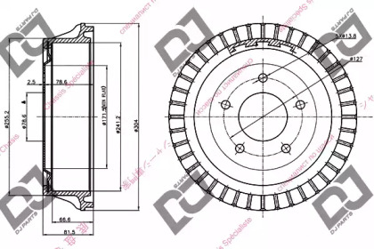 Тормозный барабан DJ PARTS BR1002